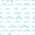 Oktoberfest Blue mustache Pattern.