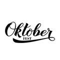 Oktoberfest calligraphy hand lettering isolated on white. Traditional German beer festival. Easy to edit vector element of design