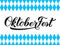 Oktoberfest calligraphy hand lettering. Traditional Bavarian beer festival. Easy to edit vector template for your logo design, Royalty Free Stock Photo