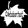 Oktoberfest card. Oktoberfest handwritten text. Leaf maple.