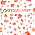 Oktoberfest celebration design with Bavarian hat and autumn leaves