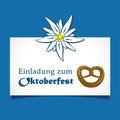 Oktoberfest celebration edelweiss flower and prezel