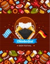 Oktoberfest celebration flat color vector poster template Royalty Free Stock Photo