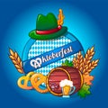 Oktoberfest concept background, cartoon style Royalty Free Stock Photo