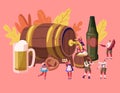 Oktoberfest Concept with Male and Female Characters Wearing Traditional German Costumes