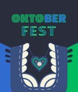 Oktoberfest dirndl with lettering simple flat color vector poster Royalty Free Stock Photo