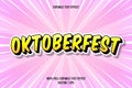 Oktoberfest editable text effect 3 dimension emboss cartoon style