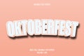 Oktoberfest editable text effect 3 dimension emboss cartoon style