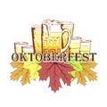 Oktoberfest emblem in hand drawn sketch style