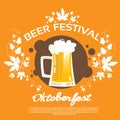 Oktoberfest Festival Glass Mug Beer Poster