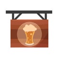 Oktoberfest festival, hanging wooden singage beer celebration german traditional design