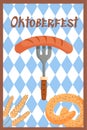 Oktoberfest festive template background. German event beer festival poster