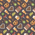 Oktoberfest flat icons pattern