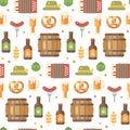 Oktoberfest flat icons pattern