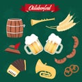 Oktoberfest flat vector illustrations set Royalty Free Stock Photo