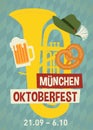 Oktoberfest flyer, banner. Beer festival poster concept design.