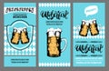 Oktoberfest flyer. Beer festival poster with vector handwritten font.Brewery label or badge with drawn glass mugs.