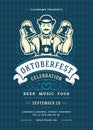 Oktoberfest flyer or poster retro typography template design beer festival celebration  illustration Royalty Free Stock Photo