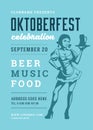 Oktoberfest flyer or poster retro typography template design beer festival celebration vector illustration Royalty Free Stock Photo