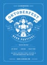 Oktoberfest flyer or poster retro typography template design beer festival celebration vector illustration Royalty Free Stock Photo