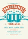 Oktoberfest flyer or poster retro typography template design beer festival celebration vector illustration Royalty Free Stock Photo