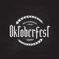 Oktoberfest fraktur font gothic lettering on chalkboard bacground. Traditional Bavarian beer festival. Easy to edit vector