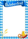 Oktoberfest frame - food and checkered background