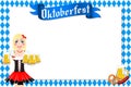 Oktoberfest frame - waitress holding beers