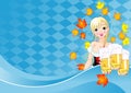 Oktoberfest girl invitation card Royalty Free Stock Photo