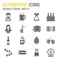 Oktoberfest glyph icon set