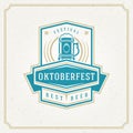 Oktoberfest Greeting card or Flyer on textured background. Beer festival celebration.