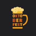 Oktoberfest hand drawn flat color vector icon Royalty Free Stock Photo