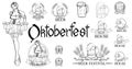 Oktoberfest hand drawn lettering, festival, oktoberfest lettering for logotype, flyer, posters, card, label, postcard, badge, bann