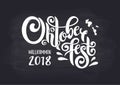 Oktoberfest handwritten lettering header. Oktoberfest typography title vector design Chalk logotype