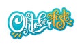 Oktoberfest handwritten lettering header. Oktoberfest typography title vector design