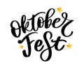 Oktoberfest handwritten lettering. Oktoberfest typography vector design for greeting cards and poster. Beer Festival vector banner