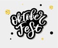 Oktoberfest handwritten lettering. Oktoberfest typography vector design for greeting cards and poster. Beer Festival vector banner