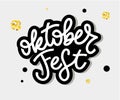 Oktoberfest handwritten lettering. Oktoberfest typography vector design for greeting cards and poster. Beer Festival vector banner