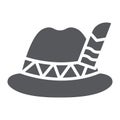 Oktoberfest hat glyph icon, bavarian and cap, bavaria hat sign, vector graphics, a solid pattern on a white background.