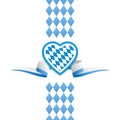 Oktoberfest heart Bavaria flag ribbon background Royalty Free Stock Photo