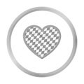 Oktoberfest heart icon in monochrome style isolated on white background. Oktoberfest symbol stock vector illustration.