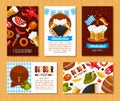 Oktoberfest holiday flat posters vector templates set Royalty Free Stock Photo