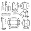 Oktoberfest icons collection.. Vector illustration decorative background design Royalty Free Stock Photo