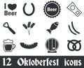 12 Oktoberfest icons set