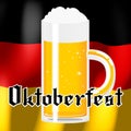 Oktoberfest illustration - beer, flag of Germany