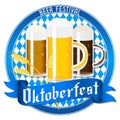 Oktoberfest badge illustration - beer, white background