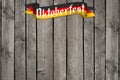 Oktoberfest illustration - wooden background, flag of Germany Royalty Free Stock Photo