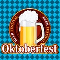 Oktoberfest isolated vector illustration, Glass of beer illustration, willkommen zum