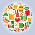 oktoberfest items background. Vector illustration decorative design