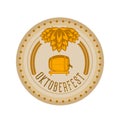 Oktoberfest label with a beer barrel silhouette Royalty Free Stock Photo